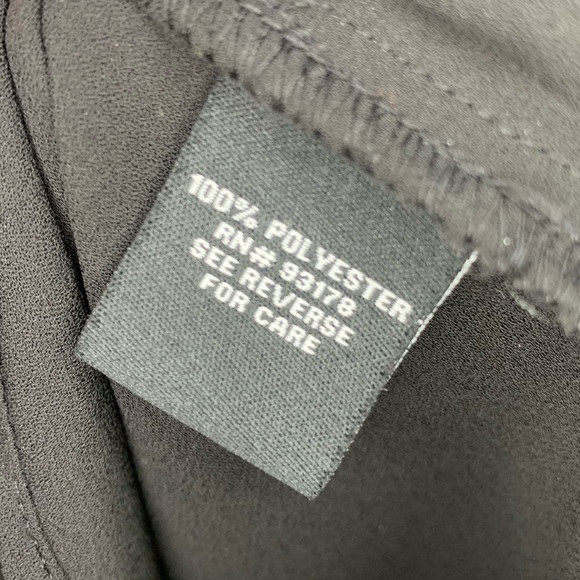 Black Deep V Popover Blouse Long Sleeves - Picture 6 of 8